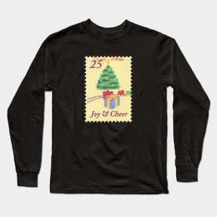 Vintage Christmas Postcard Art Long Sleeve T-Shirt